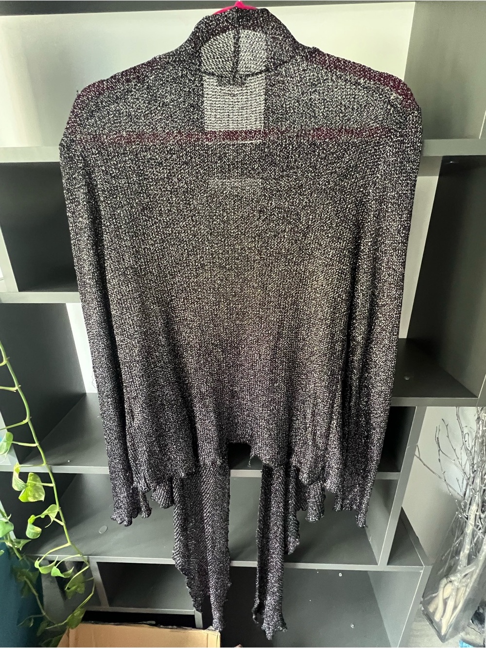 🛍️Sparkle Open-Front Women's Cardigan - Black - Picture 6 of 7